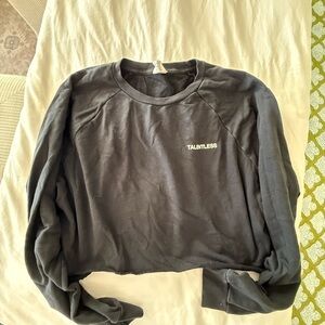 TALENTLESS Black Crewneck Women's Cropped Sweatshirt